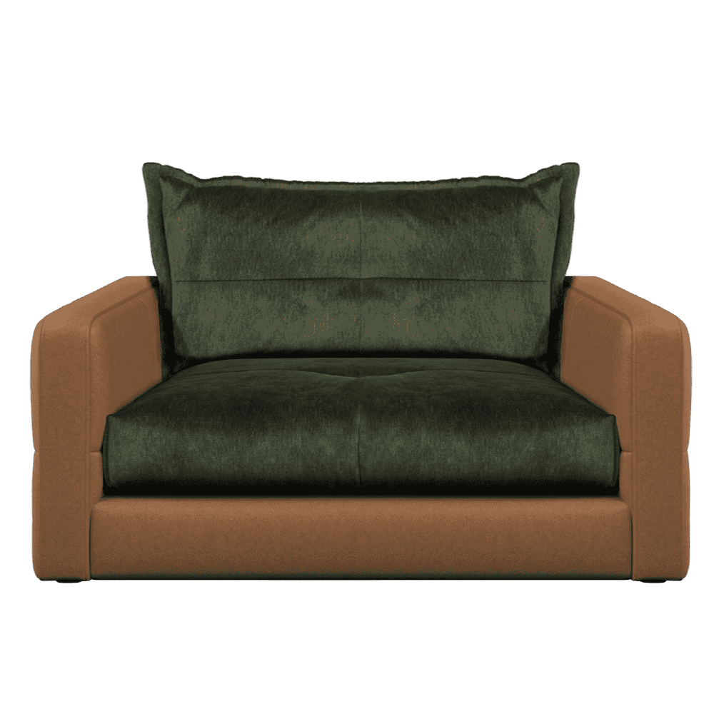 Quinn Snuggler Sofa | Leather Fabric Mix