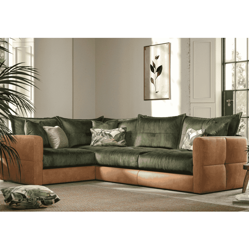 Quinn Three Corner One Sofa Group - Closed | Leather Fabric Mix | Anni