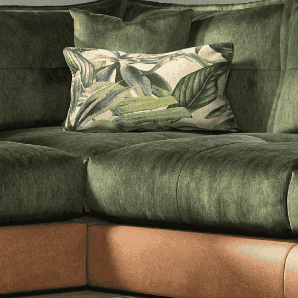 Quinn One Corner Three Sofa Group - Closed | Leather Fabric Mix-D