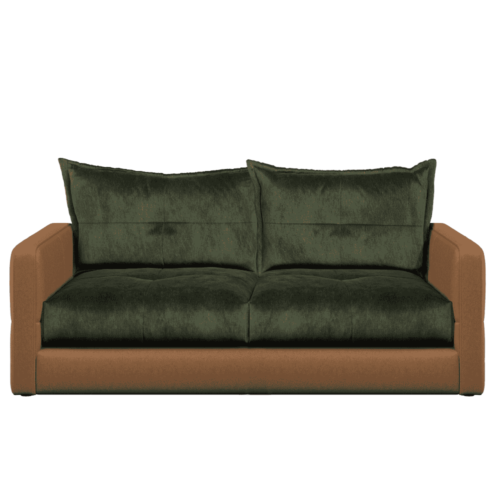 Quinn Two Seat Sofa | Leather Fabric Mix