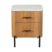 Reed Mango Wood and White Marble Bedside Cabinet