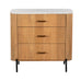 Three Drawer Reed Mango Wood and White Marble Chest of Drawers | Annie