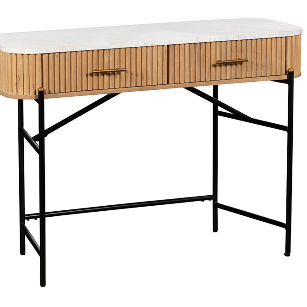 Reed Mango Wood and White Marble Dressing Table | Annie Mo's