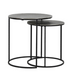 RENGO Textured Antiqued Lead Metal Nesting Tables 52cm | Annie Mo's