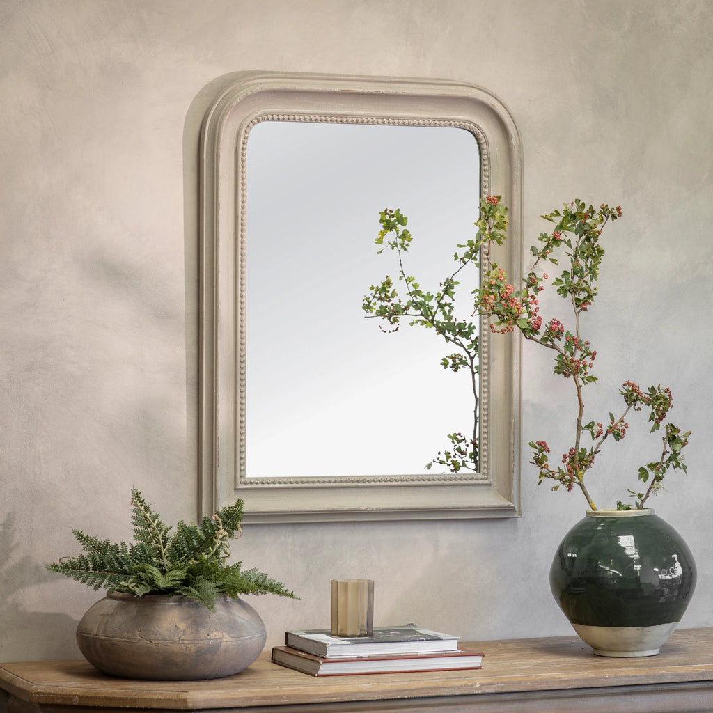Wilton Carlyle Beaded Grey Mirror