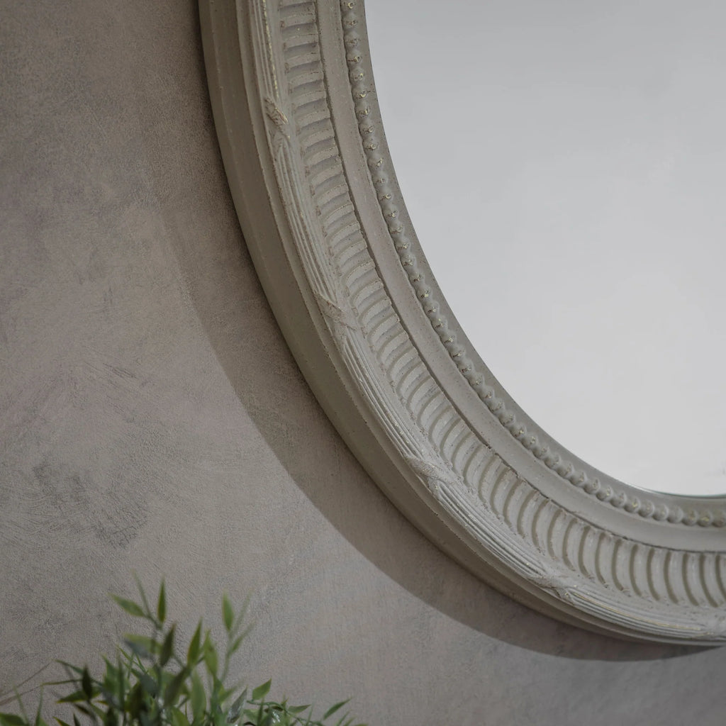 Wilton Oval Mirror With Cut Edge Design