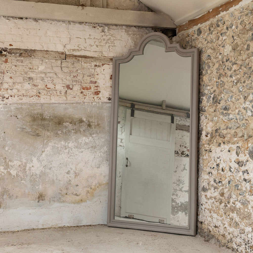 Large Distressed Grey Floor Mirror 229cm