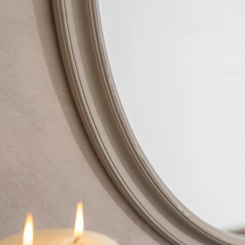 Wilton Grey Ribbon Top Oval Mirror 130cm