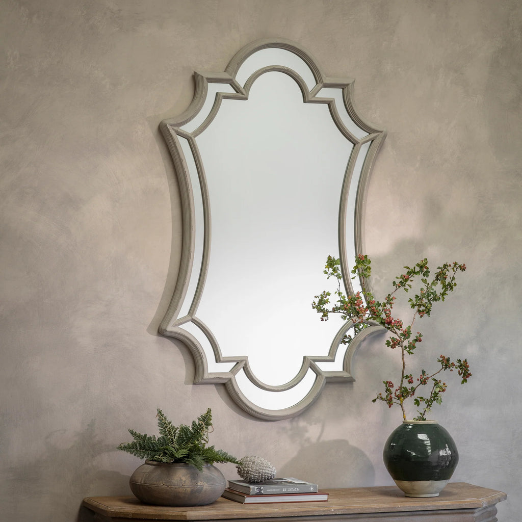 Wilton Grey Ornate Mirror 145cm