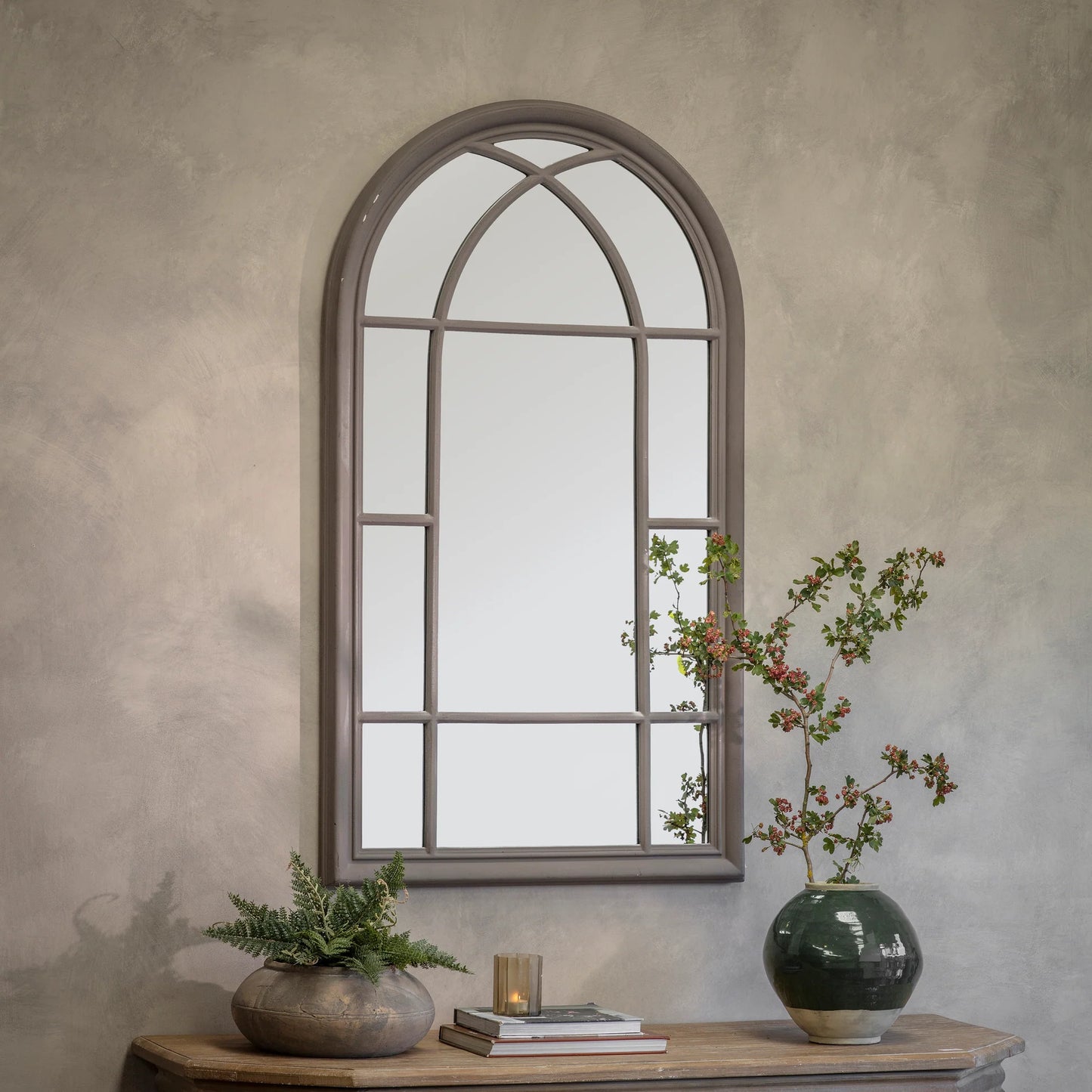 Wilton Charcoal Curved Window Mirror 145cm