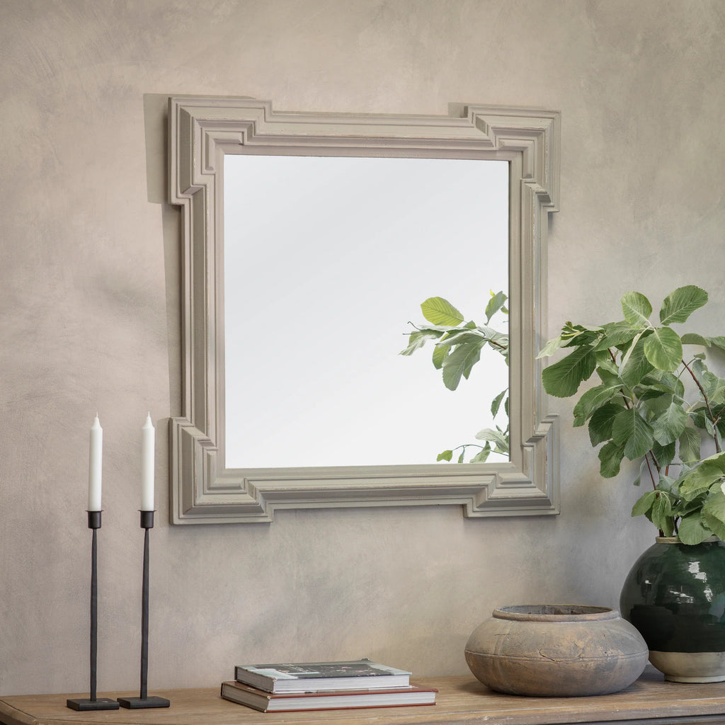 Wilton Layered Square Grey Mirror 80cm