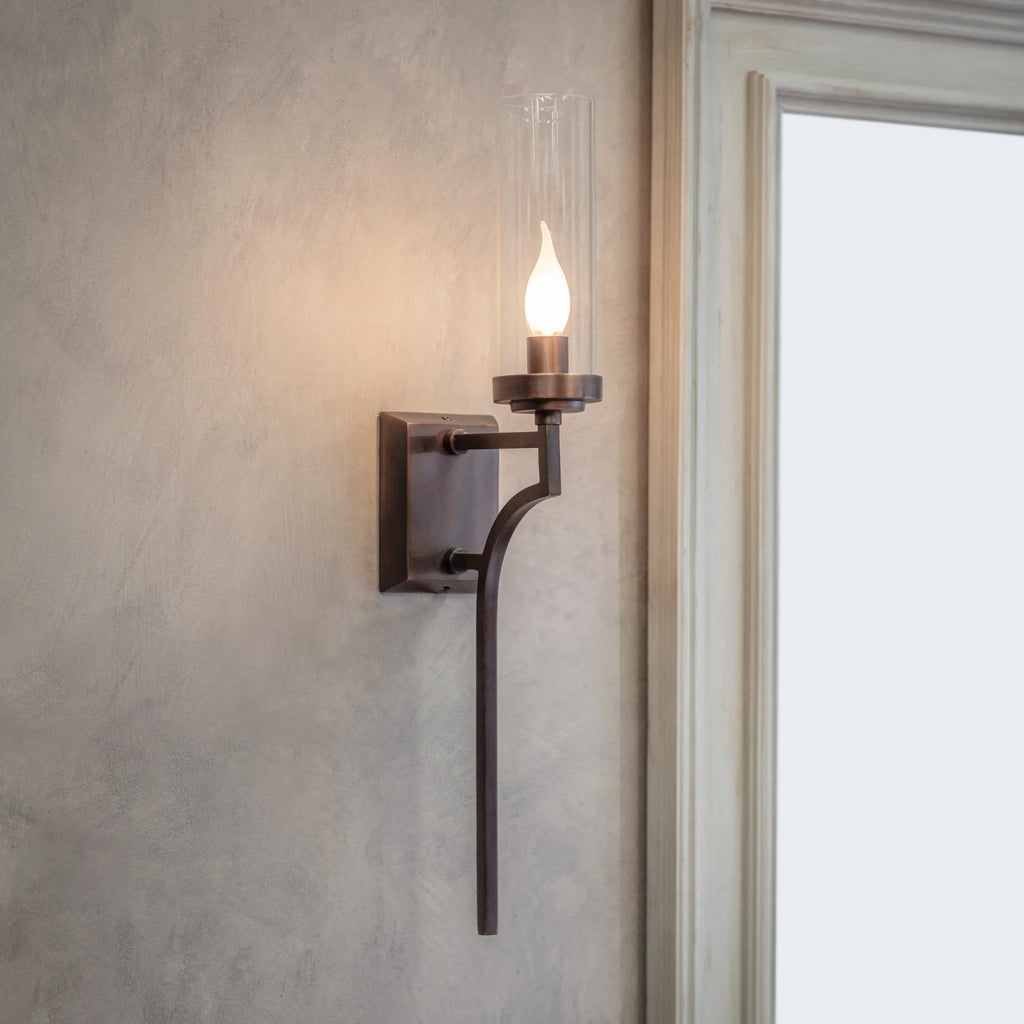 Gregory Architectural Brass Wall Light 36cm | Annie Mo's