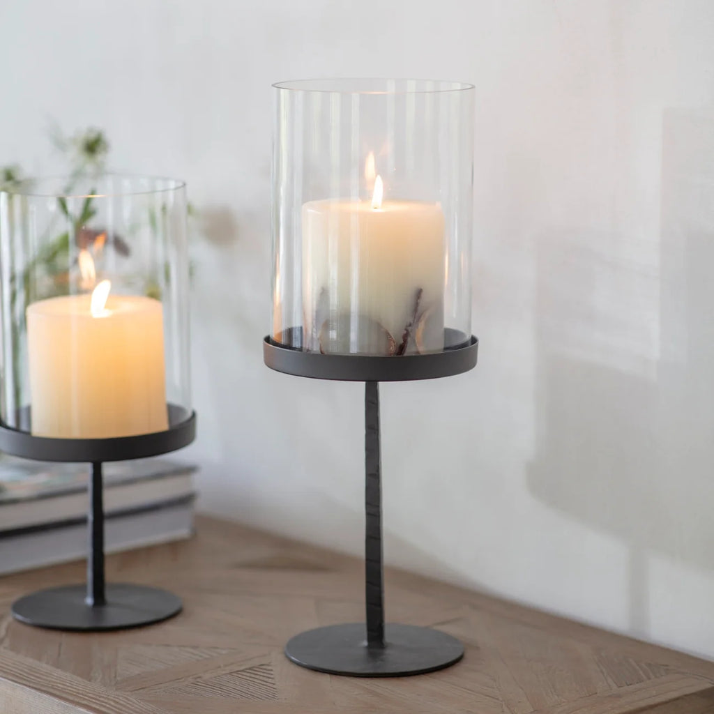 Large Cylindrical Glass Hurricane 40cm | Annie Mo's