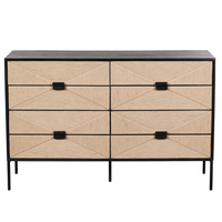 Raphia Eight Drawer Wide Chest of Drawers | Annie Mo's