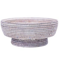 Rattan Round Fruit Bowl in Natural White Wash 30cm | Annie Mo's