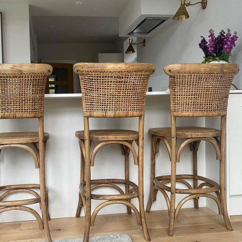 Rattan Back Bar Chair 107cm B
