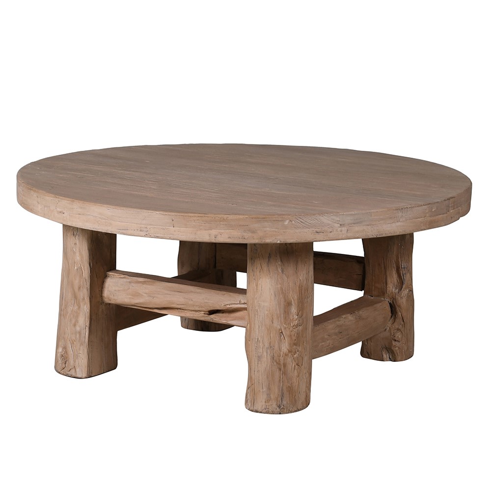 Reclaimed Elm Four Legged Round Coffee Table 105cm | Annie Mo's