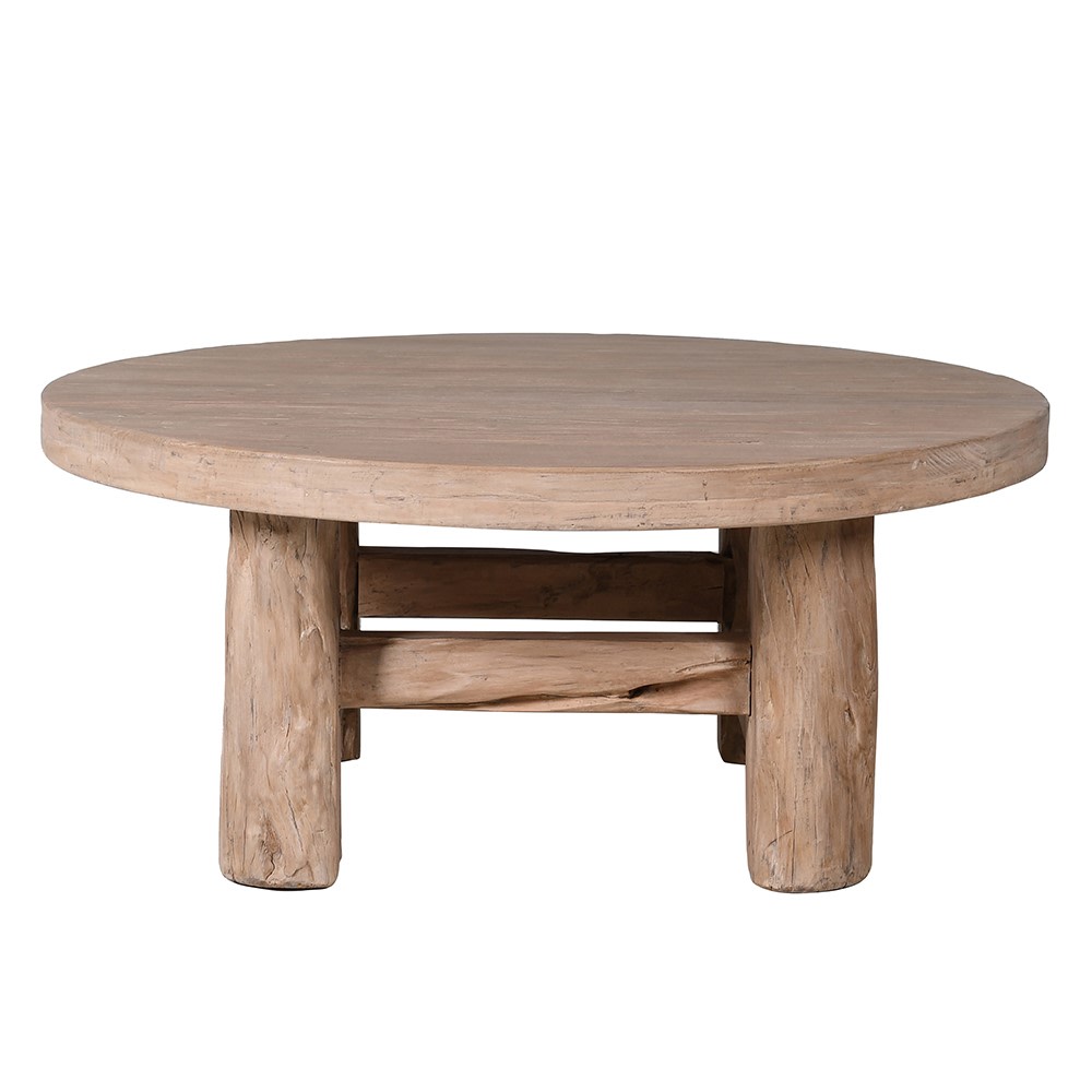 Reclaimed Elm Four Legged Round Coffee Table 105cmD
