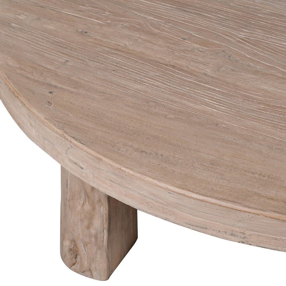 Reclaimed Elm Four Legged Round Coffee Table 105cmE