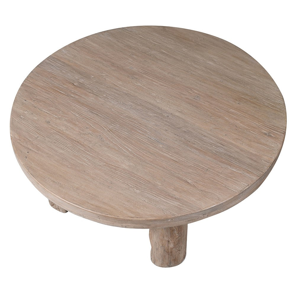Reclaimed Elm Four Legged Round Coffee Table 105cmF