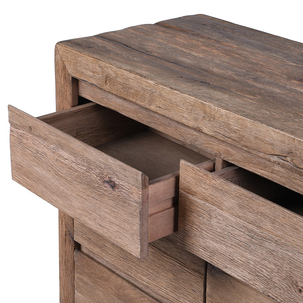 Recycled Oak Six Drawer Chest 3