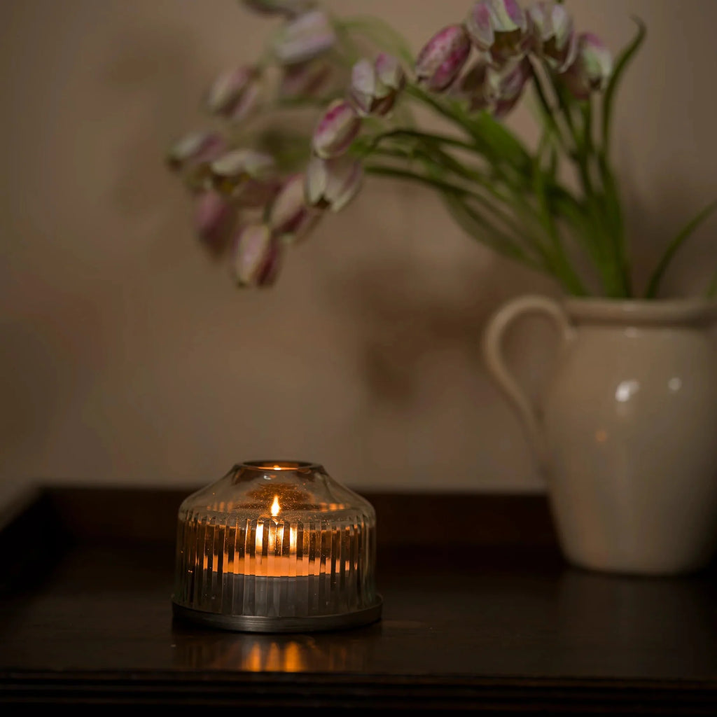 Reeded Handblown Candle Dome - Size Choice