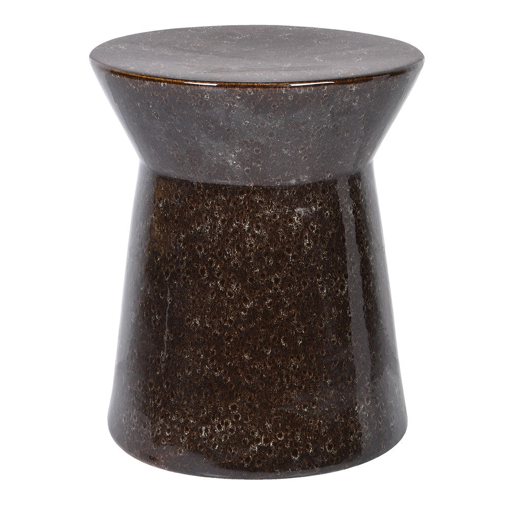 Rich Brown Glazed Ceramic Occasional Side Table 44cm High