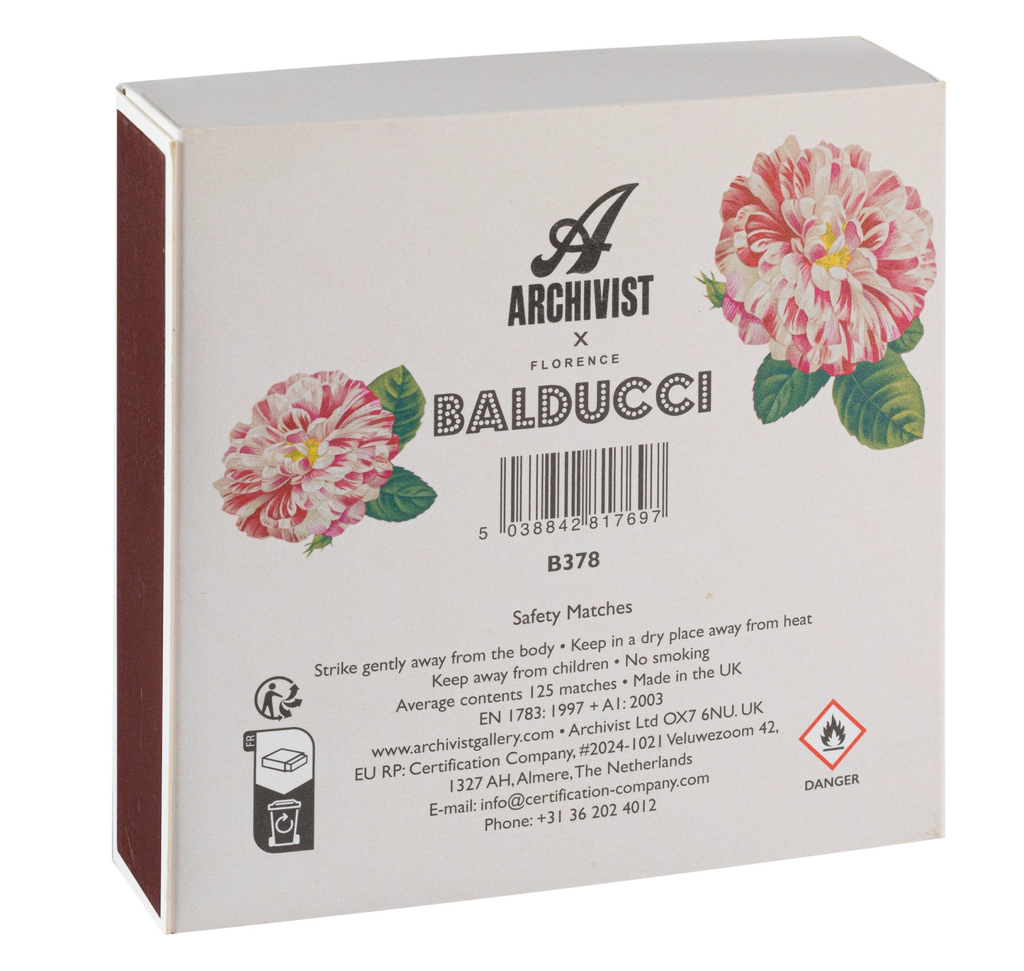 Rose Provin Petunia Matches | Square - Safety Matches