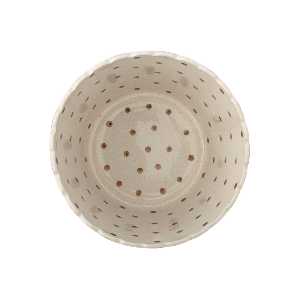 Rose Stoneware Popcorn Bowl-B