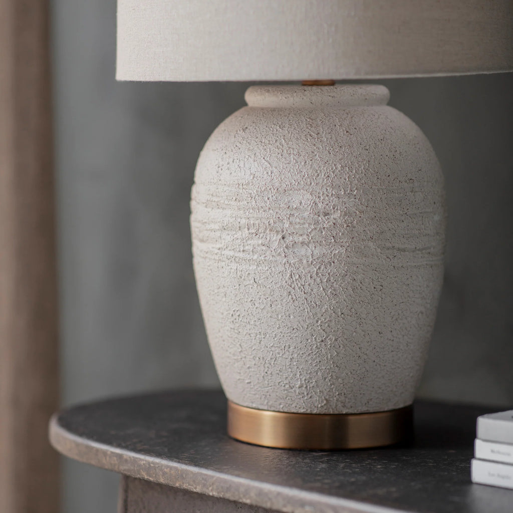 Rothbury Sculpted Concrete Table Lamp with Shade 69cm