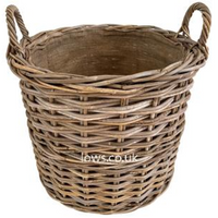 Round Rattan Basket with Ear Handles and Jute Liner 45cm | Annie Mo's