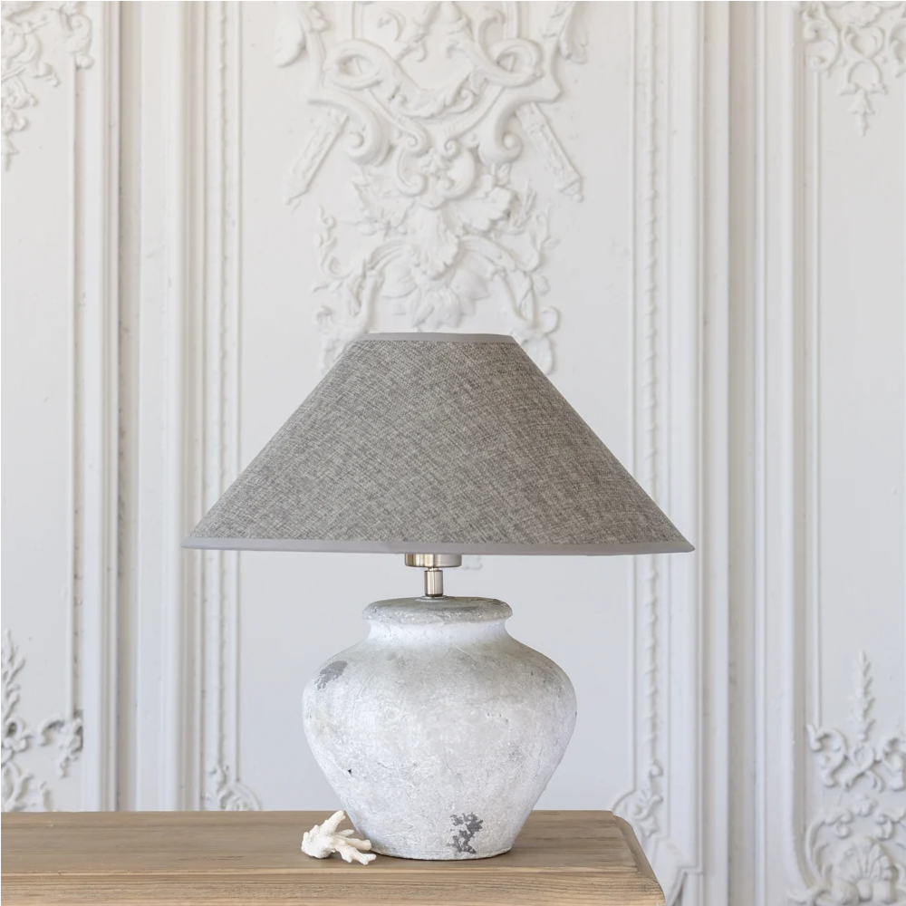 Rustic Ceramic Lamp Ceramic with Dark Grey Shade 43cm | Annie Mo's