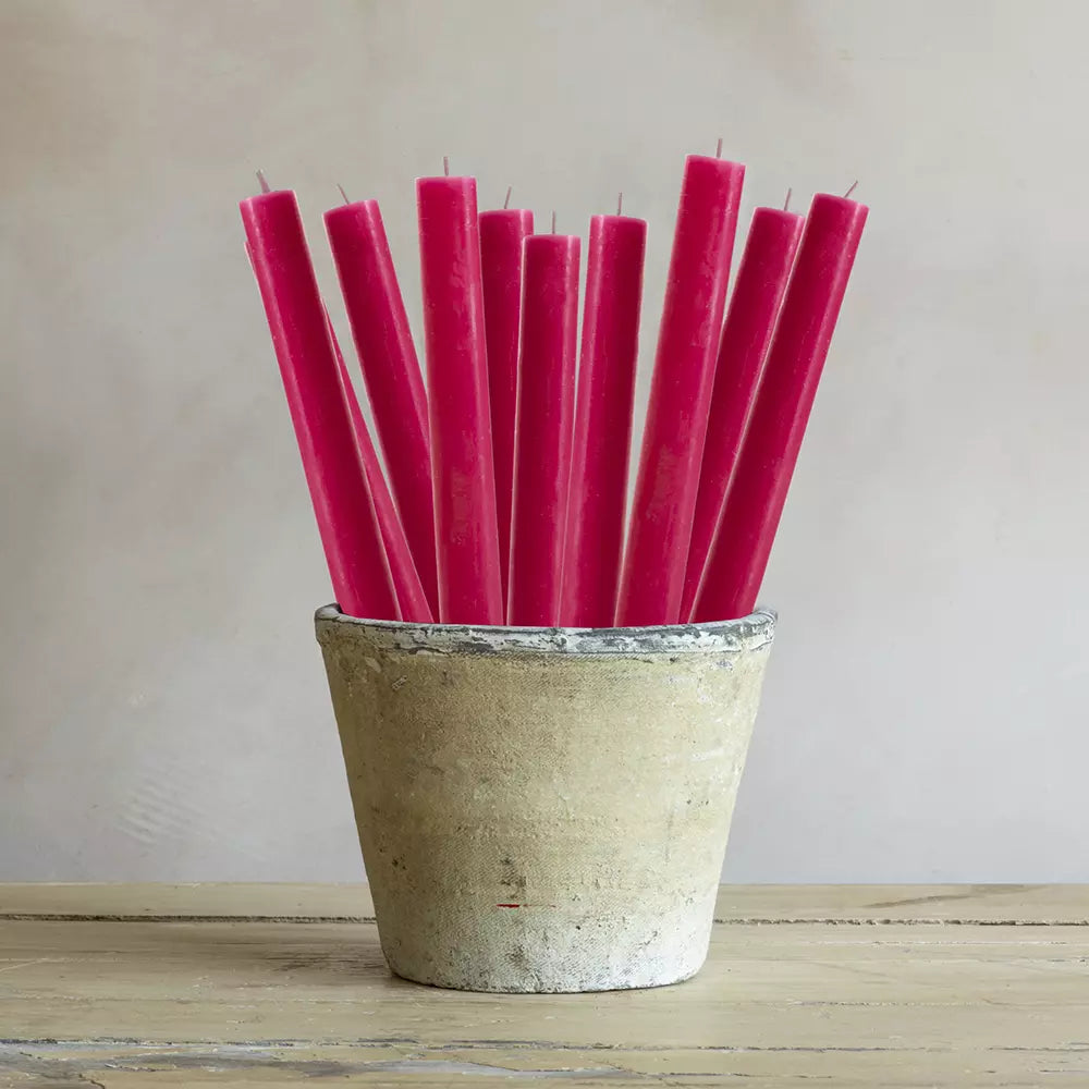 Rustic Dinner Candle Fuchsia 27cm | Annie Mo's