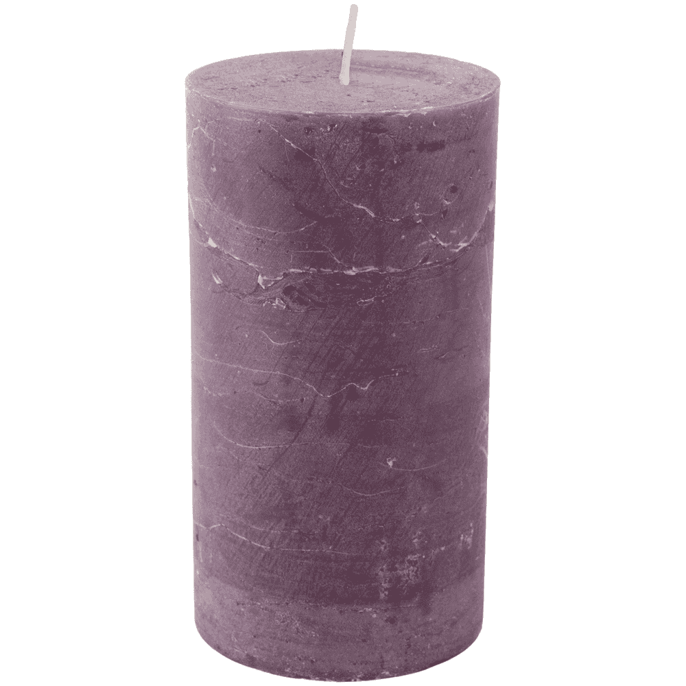 Rustic Pillar Candles in Amethyst-Tall