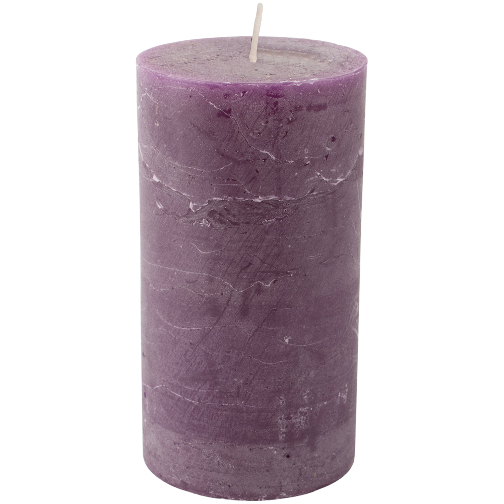 Rustic Pillar Candles in Amethyst