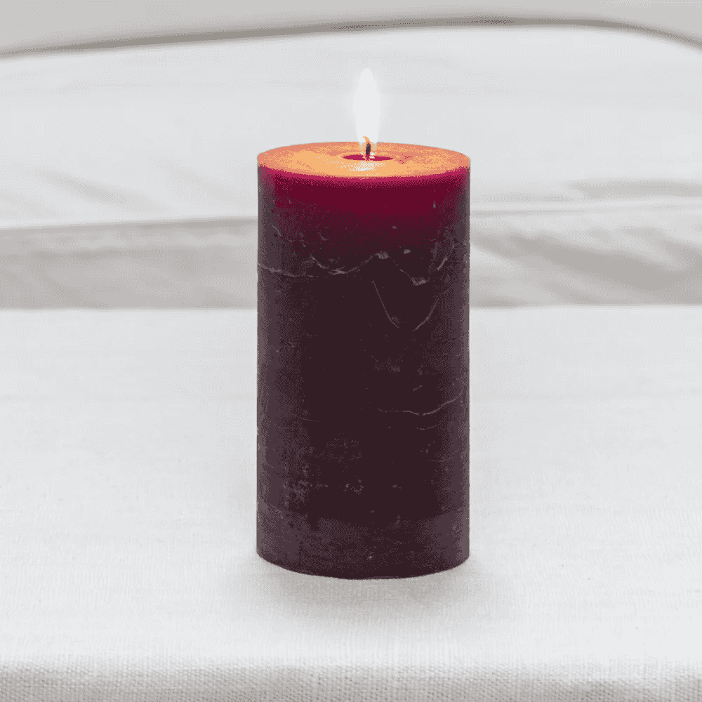 Rustic Pillar Candles in Amethyst-C