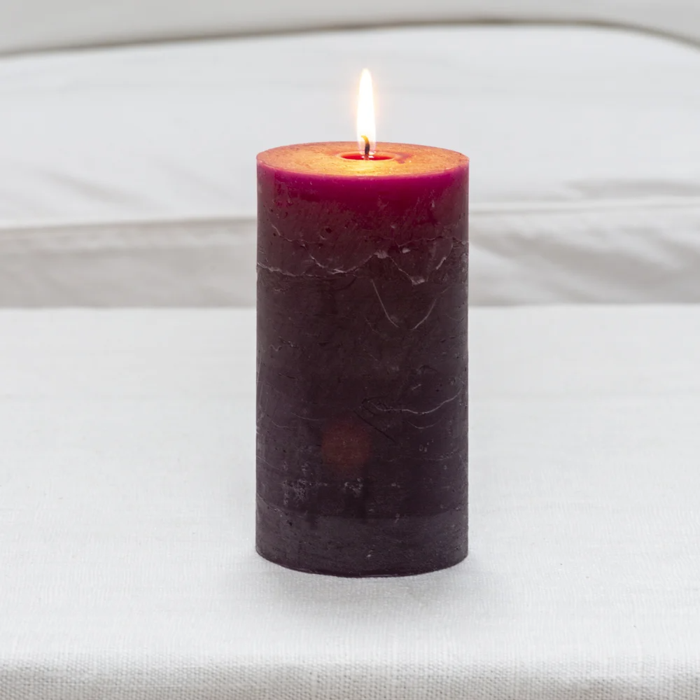 Rustic Pillar Candles in Amethyst