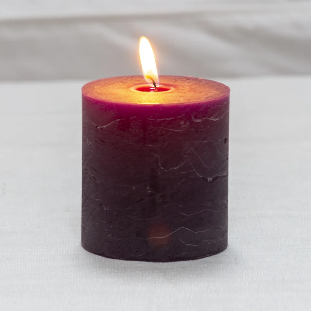 Rustic Pillar Candles in Amethyst