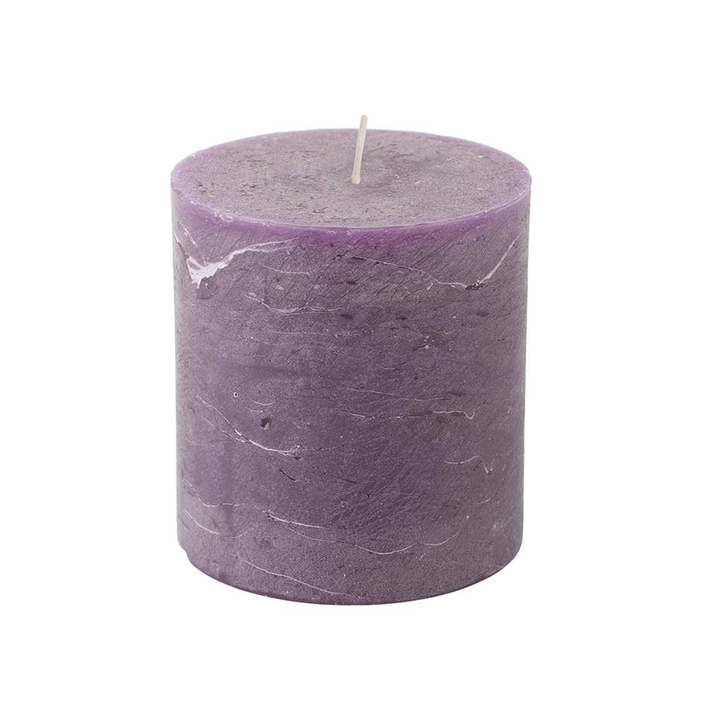 Rustic Pillar Candles in Amethyst