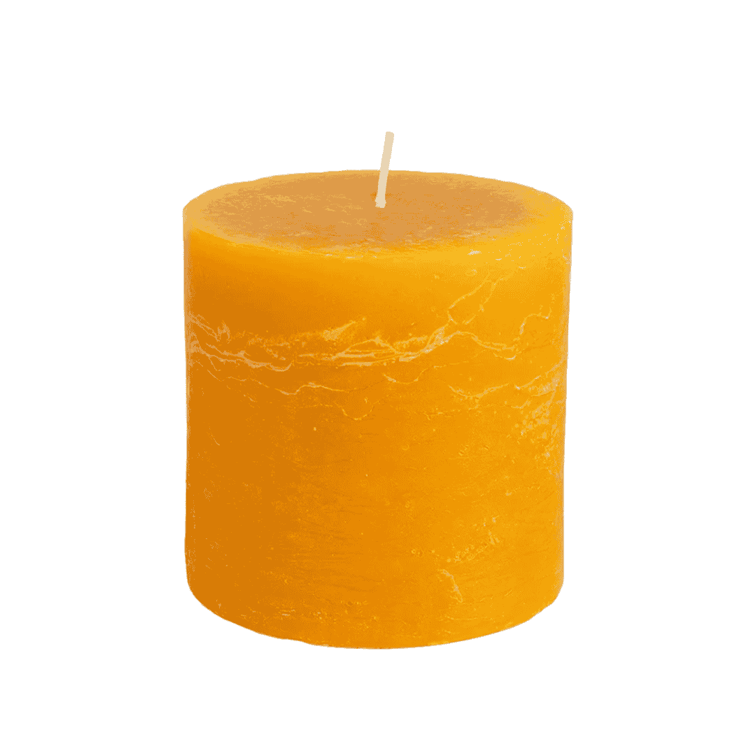 Rustic Pillar Candles in Ochre-D