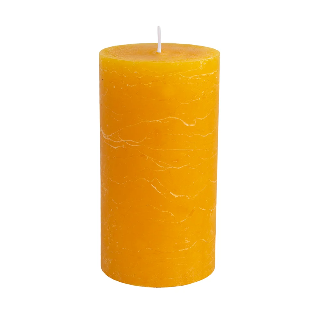 Rustic Pillar Candles in Ochre
