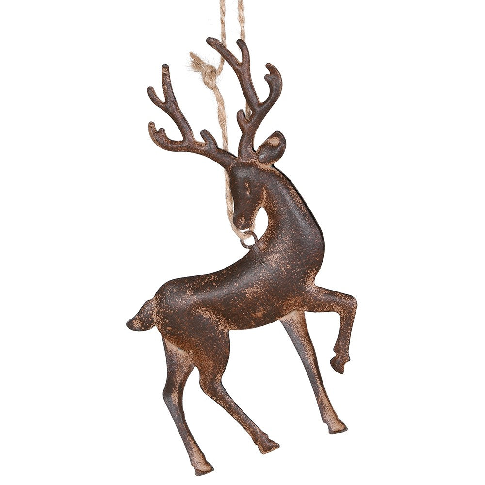 Rustic Reindeer Hanging Decoration 15cm | Annie Mo's