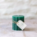 Rustic Scalloped Pillar Candle Emerald Green - Size Choice