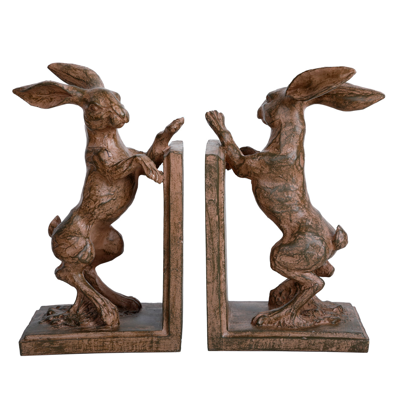 Rustic Standing Hare Bookends 23cm | Annie Mo's