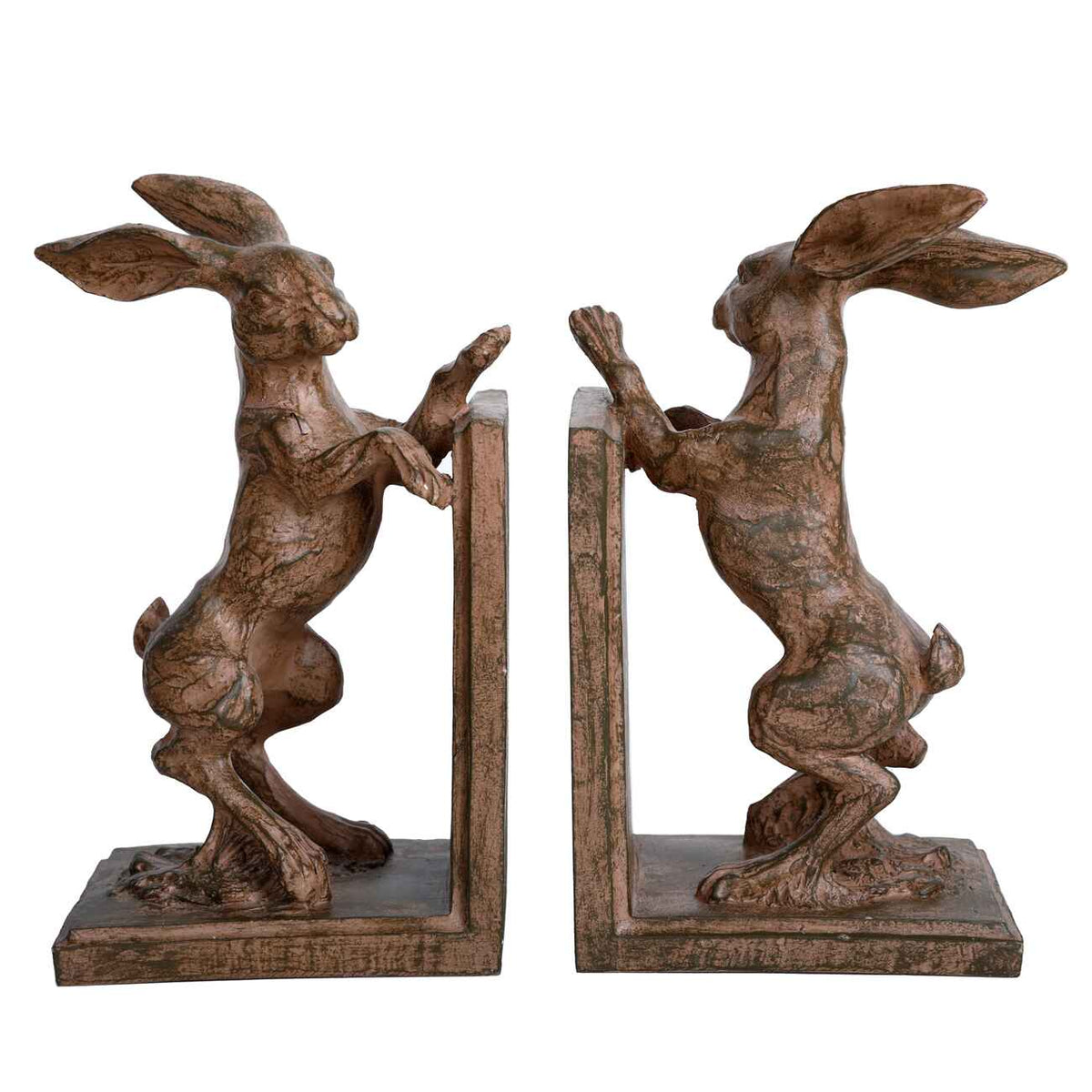 Rustic Standing Hare Bookends 23cm | Annie Mo's