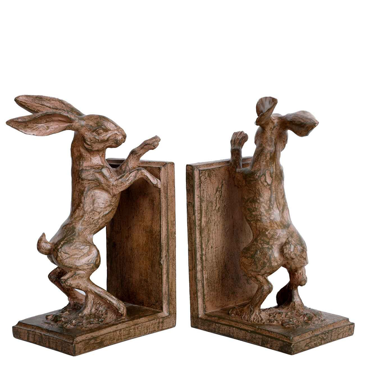 Rustic Standing Hare Bookends 23cm | Annie Mo's E