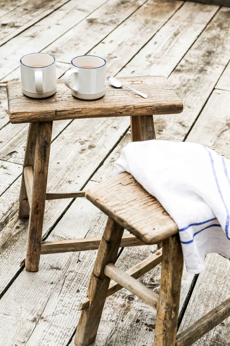 Rustic Reclaimed Rectangular Stool 50cm