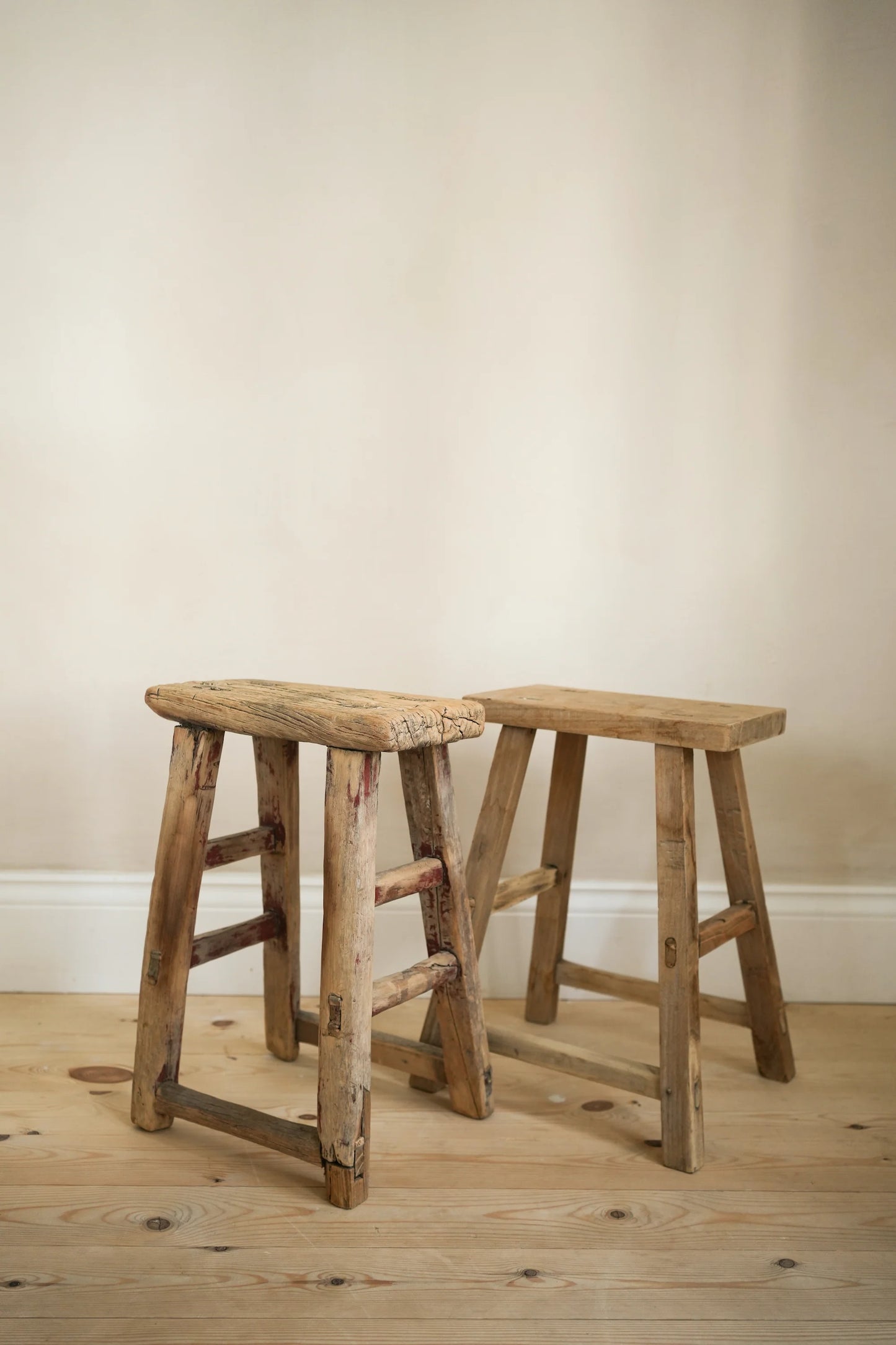 Rustic Reclaimed Rectangular Stool 50cm