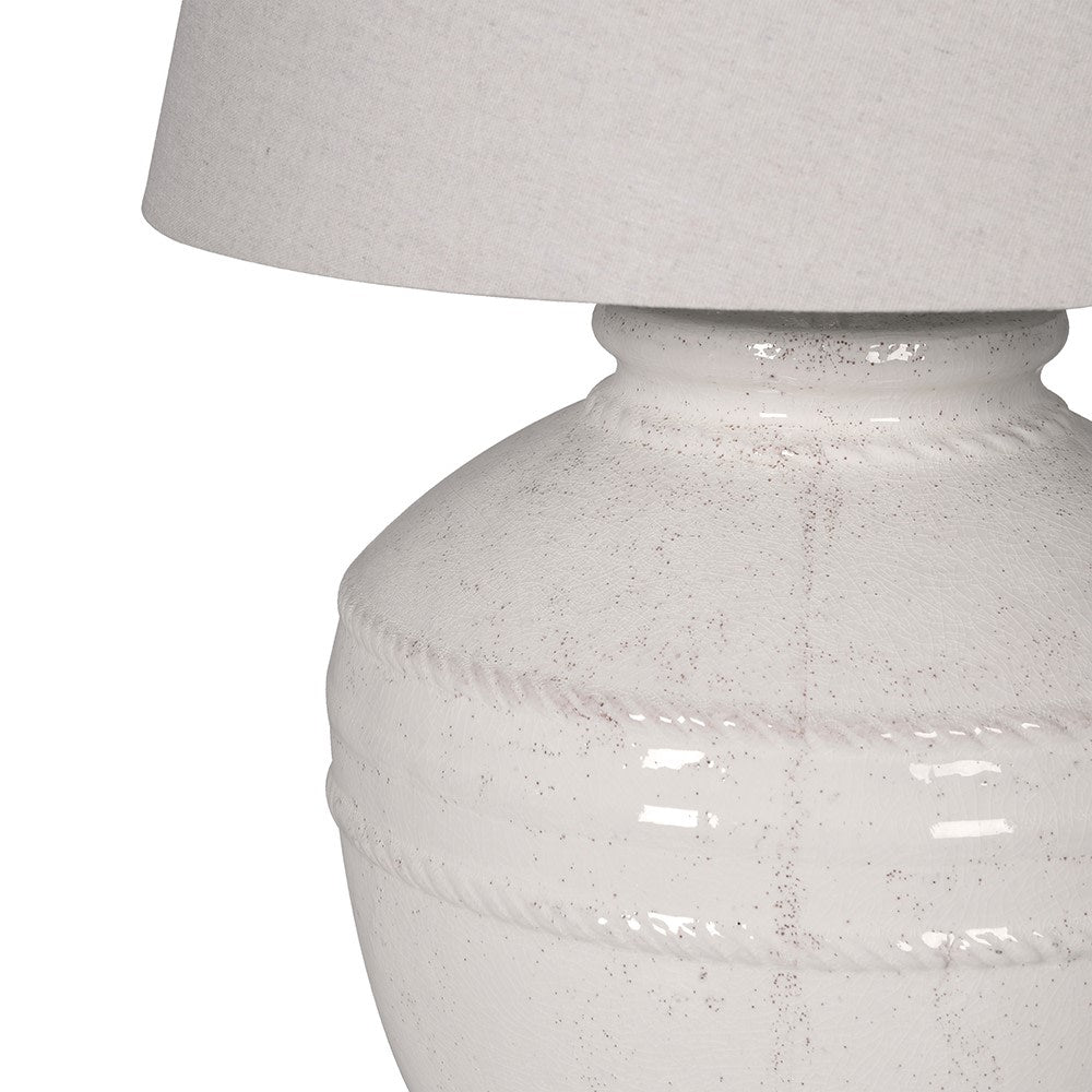 Rustic Textured Neutral Table Lamp with Linen Shade 71cmC