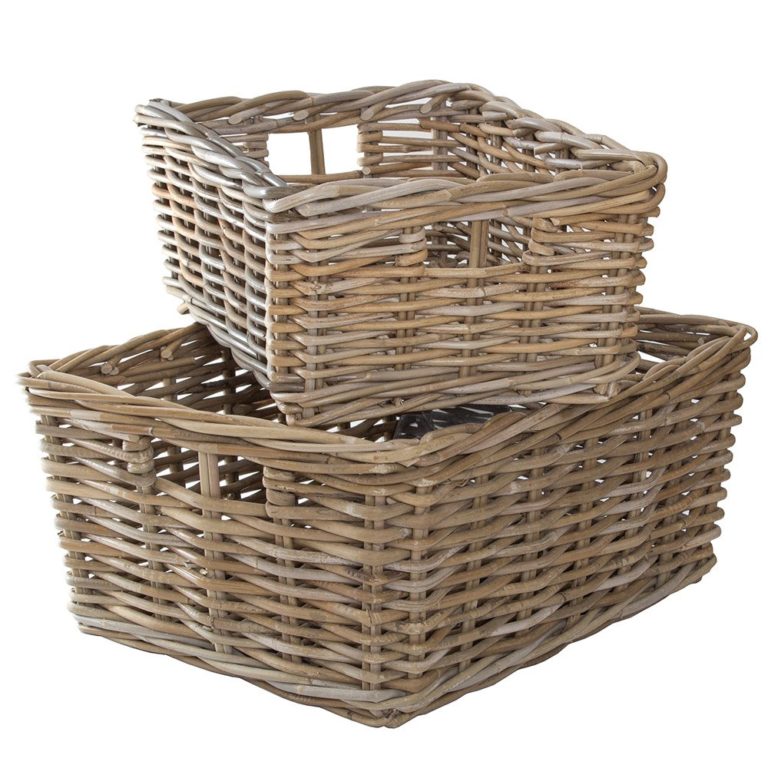 Set of Two Oblong Kubu Baskets 49.5cm C | Annie Mo's